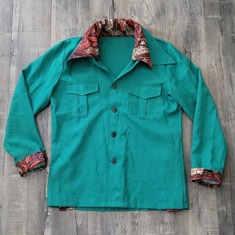 NB Teel Button Down with Paisley Detailing